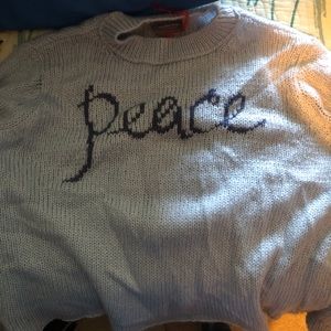 Size Large,  wool blend sweater, never worn, very soft
